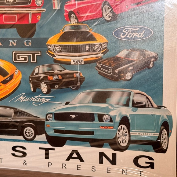 FORD MUSTANG PAST & PRESENT COLLECTIBLE TIN SIGN. SEALED - Picture 4 of 7